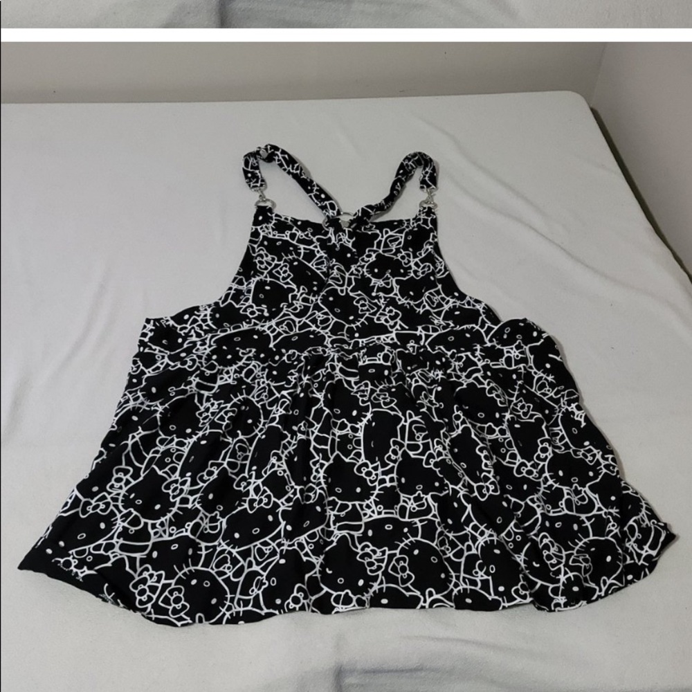 2x Dolls Kill x Hello Kitty Pinafore Dress Black White Plus